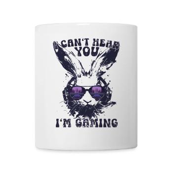 Je ne t’entends pas, je joue Casque rétro Hase - Mug blanc - blanc - Devant