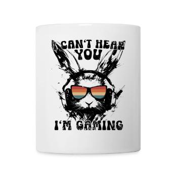 Je ne t’entends pas, je joue lapin gamer cadeau - Mug blanc - blanc - Devant