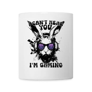 Je ne t’entends pas, je joue avec des lunettes de soleil Bunny - Mug blanc - blanc - Devant