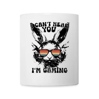 Je ne t’entends pas, je joue avec des lunettes de soleil Bunny - Mug blanc - blanc - Devant