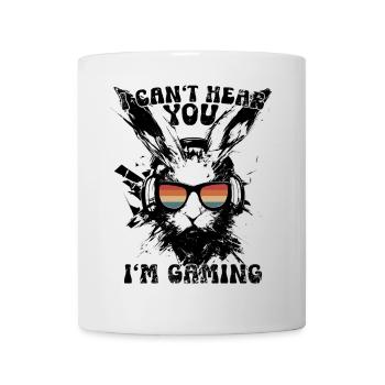 Je ne t’entends pas I’m Gaming Bunny Casque cadeau - Mug blanc - blanc - Devant