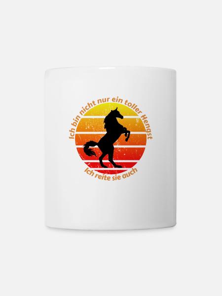 Pferd Hengst Reiter Spruch Lustig Pferde Geschenk - Tasse - Weiß