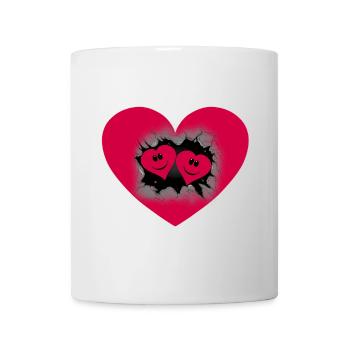 Cœur de la Saint-Valentin Coeurs Partenaire Saint-Valentin Amour - Mug blanc - blanc - Devant