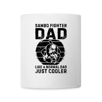 Sambo fighter Dad like a normal Dad just cooler - - Tasse - Weiß - Vorne