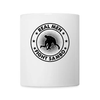 De vrais hommes combattent Sambo - Funny Sambo Wrestling Sambo - Mug blanc - blanc - Devant