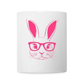 Kaninchen Brille Bunny Hasenohren Hase Geschenk - Tasse - Weiß - Vorne