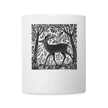 Deer Woodland Nature Deer Woodcut Wilderness Gift - Mug - white - Front