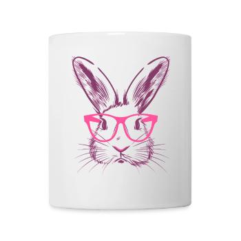 Lapin Bunny Oreilles Lunettes Bunny Bunny Cadeau - Mug blanc - blanc - Devant