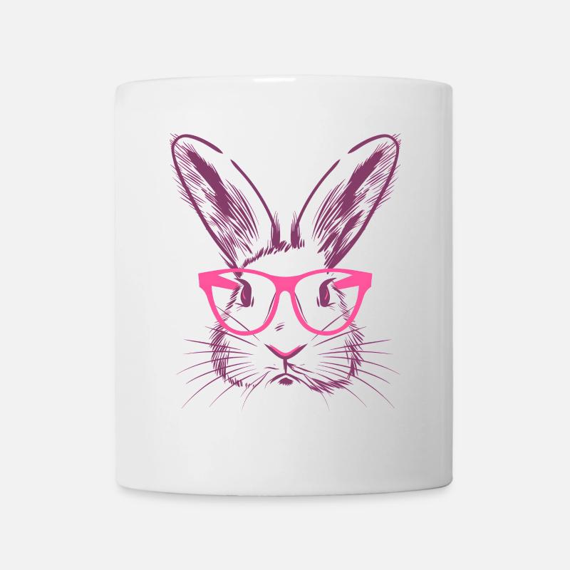 Kaninchen Hasenohren Brille Bunny Hase Geschenk - Tasse - Weiß