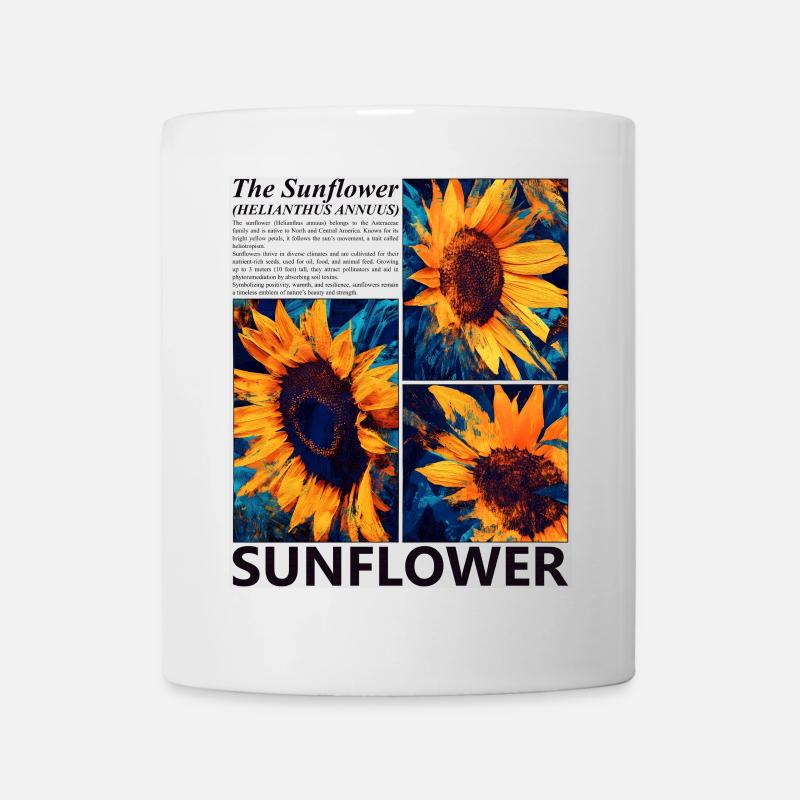 Tournesol Nature Fleurs Botaniques d’Été Cadeau - Mug blanc - blanc