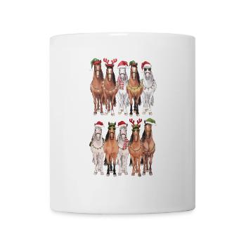 Percheron Pferde Mit Weihnachtshüte - Tasse - Weiß - Vorne