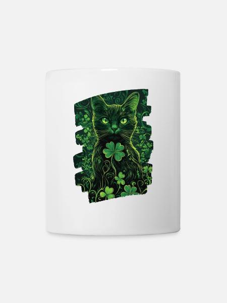 St Patricks day Katze - Tasse - Weiß
