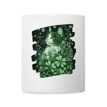 St. Patrick's Day Shamrock Cat - Mug - white - Front