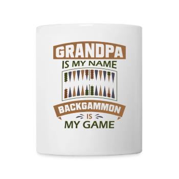 Backgammon Spiel - Tasse - Weiß - Vorne