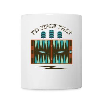 Backgammon Spiel - Tasse - Weiß - Vorne