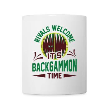 Backgammon Spiel - Tasse - Weiß - Vorne