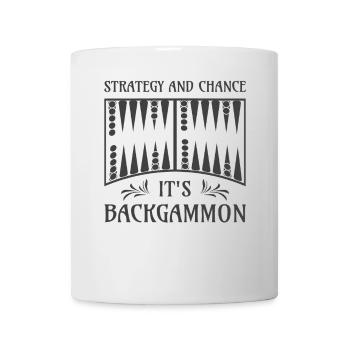 Backgammon Spiel - Tasse - Weiß - Vorne