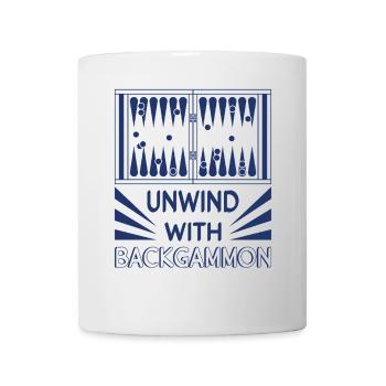Backgammon Spiel - Tasse - Weiß - Vorne