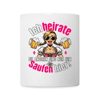 JGA Braut T-Shirt Junggesellenabschied Frauen JGA - Tasse - Weiß - Vorne