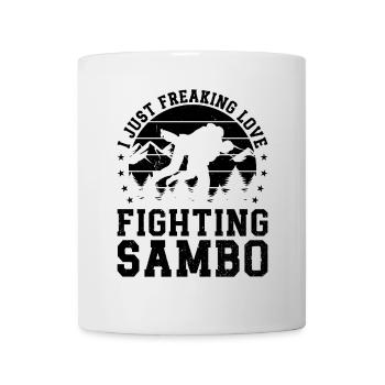 Sambo Fighter - I just freaking love fighting - Mug - white - Front