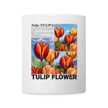 Tulpe Blume Natur Frühling Botanik Geschenk - Tasse - Weiß - Vorne