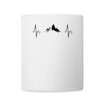 Mountains Heartbeat Hiking Outdoor Gift - Mug - white - Front