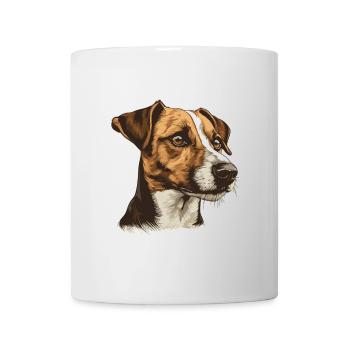 Jack Russel Terrier Hund Portrait - Tasse - Weiß - Vorne