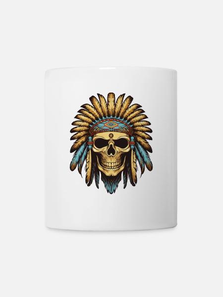 Apache Indianer Häuptling Totenkopf - Tasse - Weiß
