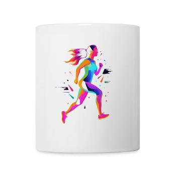 Läufermädchen Retrowave - Tasse - Weiß - Vorne