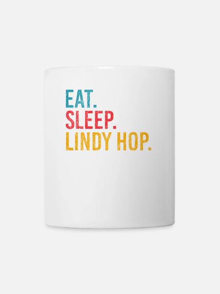 Eat Sleep Lindy Hop Repeat pour les danseurs de swing - Mug blanc - blanc