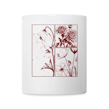 Campanule Chrysanthème Floral Cadeau Botanique - Mug blanc - blanc - Devant