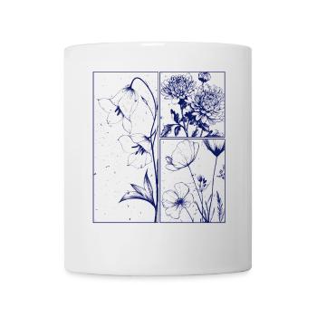 Chrysanthème floral Campanule Cadeau botanique - Mug blanc - blanc - Devant