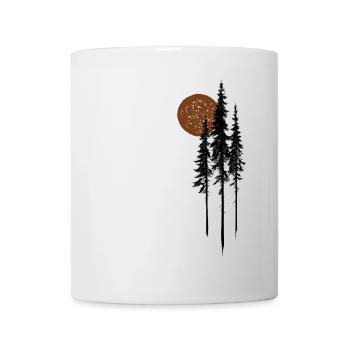 Fir Trees Sun Forest Nature Minimalist Gift - Mug - white - Front
