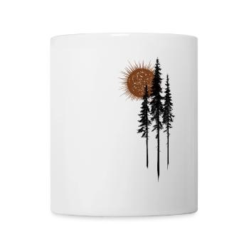 Sun Fir Forest Nature Minimalist Gift - Mug - white - Front