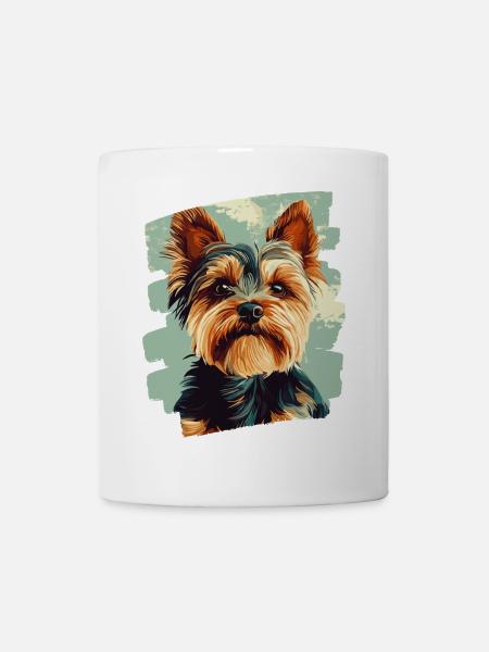 Yorkshire Terrier - Tasse - Weiß