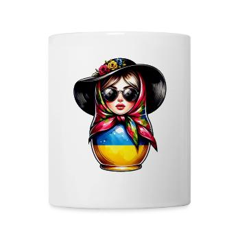 Ukraine Matriochka avec lunettes de soleil pour les Ukrainiens - Mug blanc - blanc - Devant