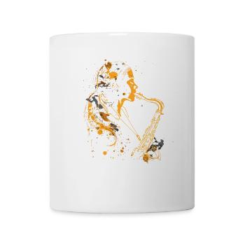 Saxophone fille graffiti - Mug blanc - blanc - Devant