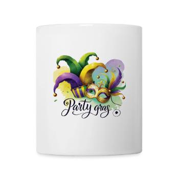 Party Gras Fasching Farbenfrohe Masken - Tasse - Weiß - Vorne