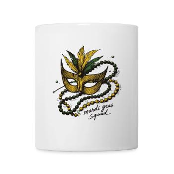 Mardi Gras Squad Masque Perlé Carnaval - Mug blanc - blanc - Devant