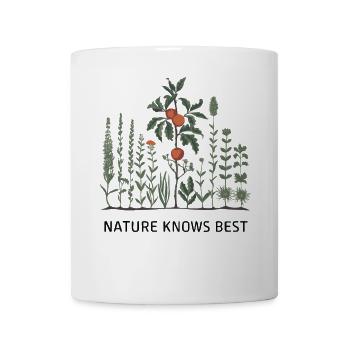 Nature Knows Best - Botanical Plant Design - Mug - white - Front