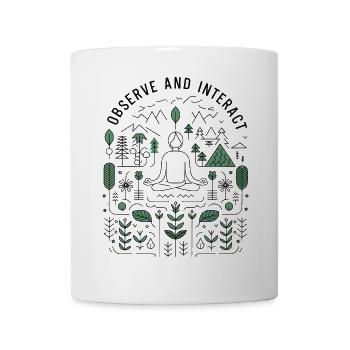 Observe and Interact - Mindful Nature Design - Mug - white - Front