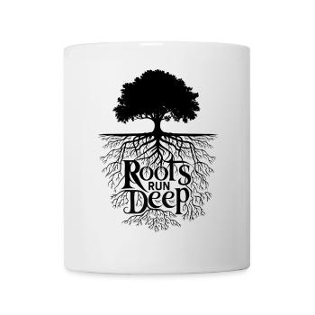 Wurzeln liegen tief - Baum des Lebens Naturdesign - Tasse - Weiß - Vorne