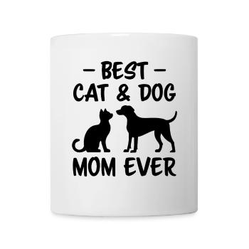 Katze und Hund Spruch Lustiges Haustier Geschenk - Tasse - Weiß - Vorne