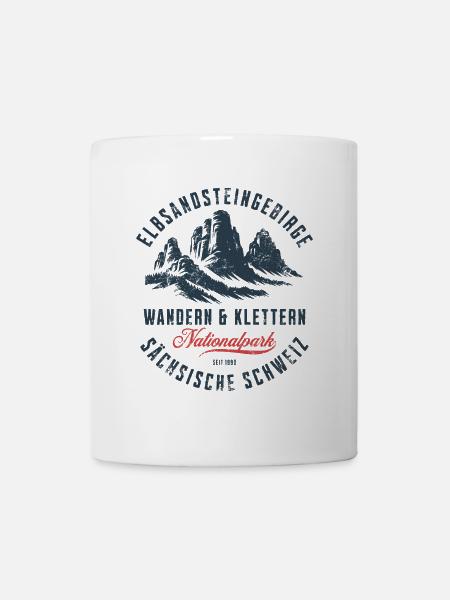 Elbsandsteingebirge Wandern & Klettern Design - Tasse - Weiß