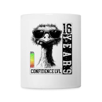 Vogel Strauß Teenager 16 Jahre Geburtstag Geschenk - Tasse - Weiß - Vorne