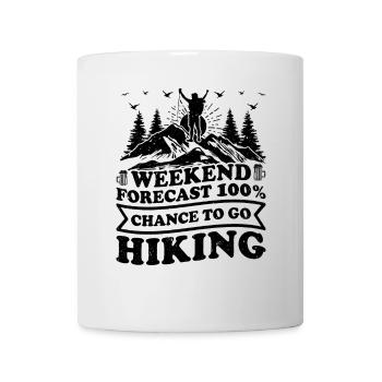 Prévisions pour le week-end 10 % de chance de partir en randonnée - Mug blanc - blanc - Devant