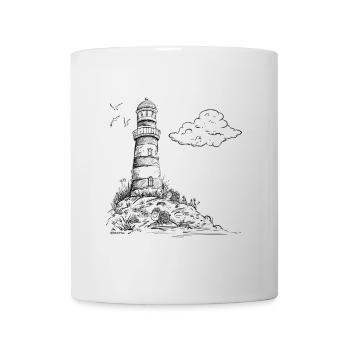 Leuchtturm Sketch Meer Urlaub - Tasse - Weiß - Vorne