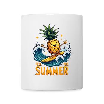 Ananas Surfer Surfen Feel the Summer - Tasse - Weiß - Vorne