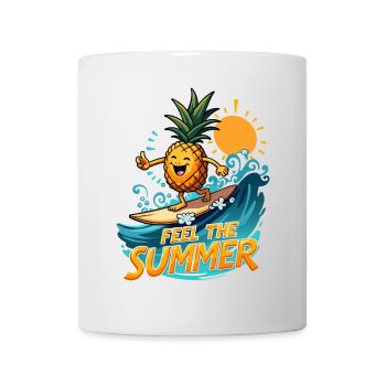 Ananas Surfer Surfen Feel the Summer - Tasse - Weiß - Vorne