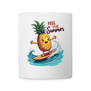 Ananas Surfer Surfen Feel the Summer - Tasse - Weiß - Vorne